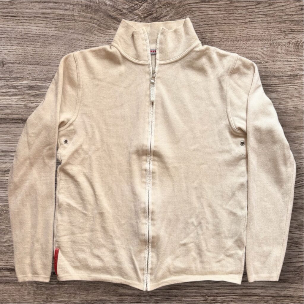 Vintage Prada Full Zip Wool Knit Sweater Linea Rosaжилетка от 100% вълна