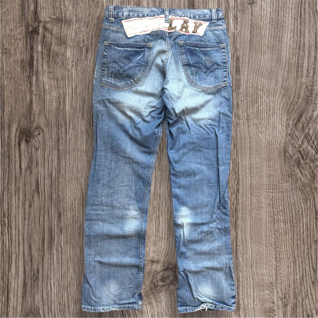 Vintage Replay Spell-out Big Logo Embroidery Japanese Denim дънки