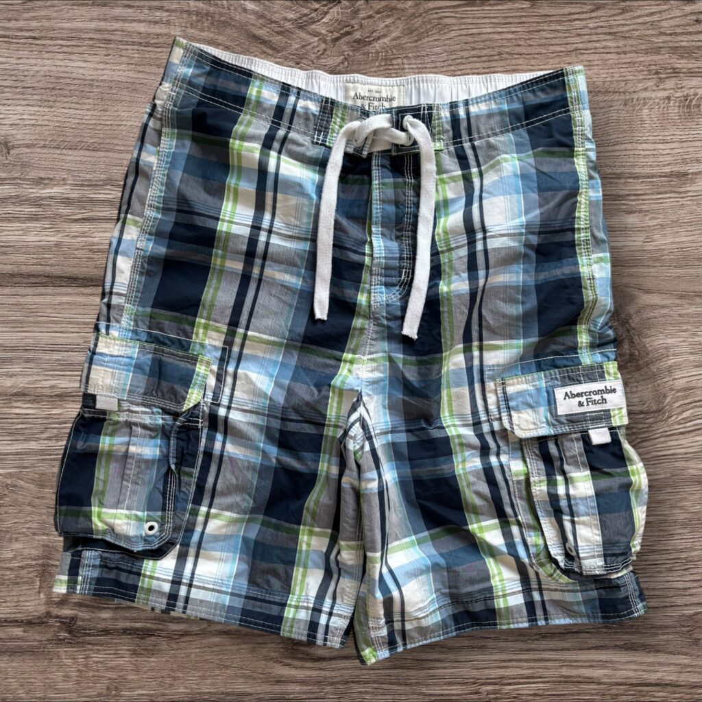 Vintage Abercrombie & Fitch Baggy Plaid Cargo къси панталони