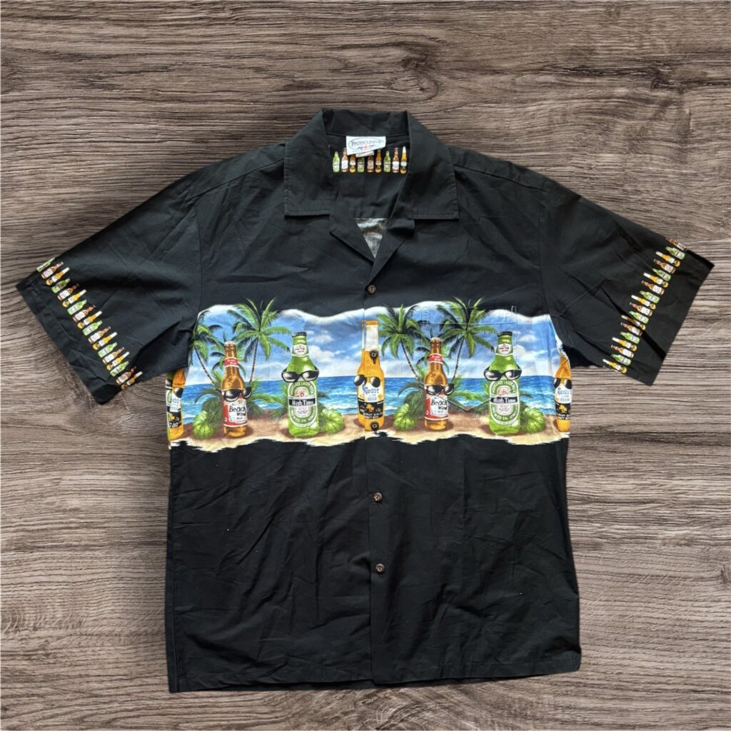 Vintage Pacific Legend Beer Print риза с къс ръкав Made in Hawaii
