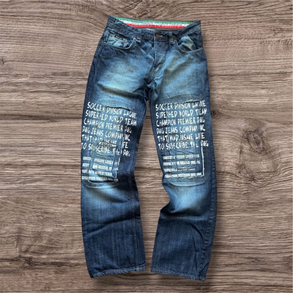 Vintage Y2K Dolce & Gabbana Poem Baggy Jeans дънки