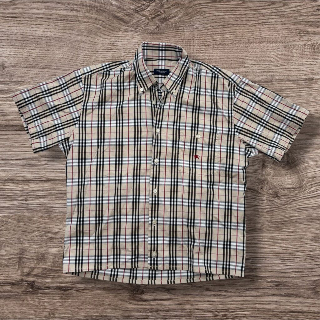 Vintage Burberry Nova Check риза с къс ръкав