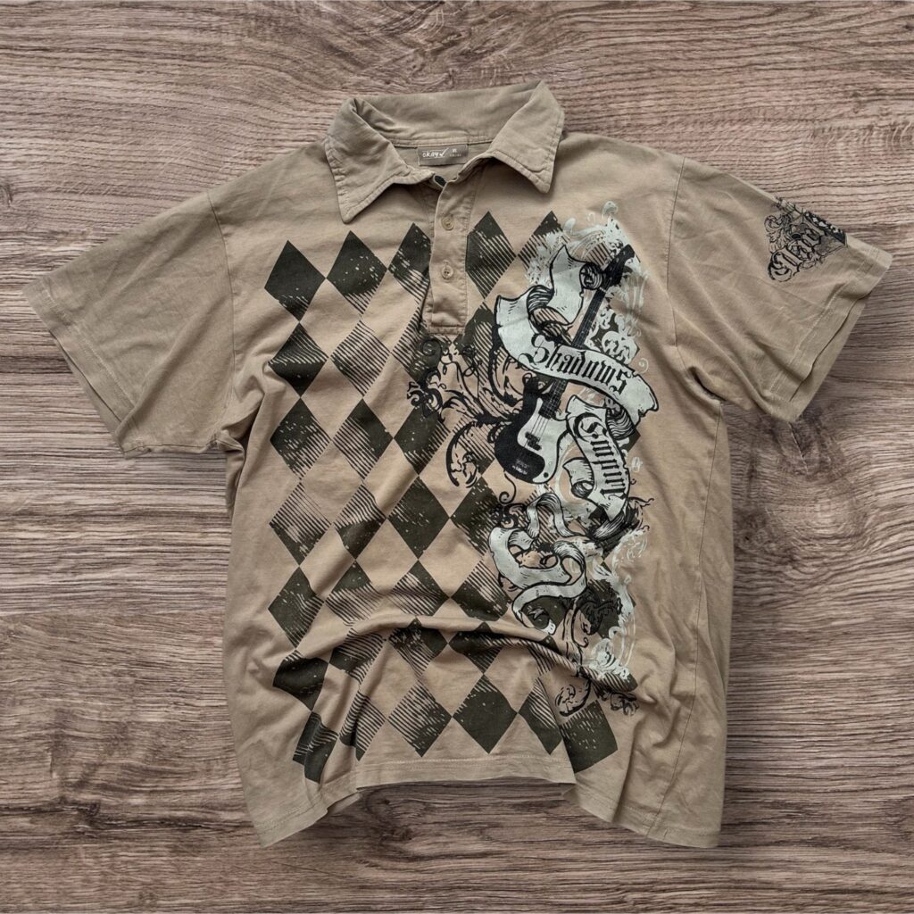 Vintage Y2K Affliction Type Polo тениска с яка
