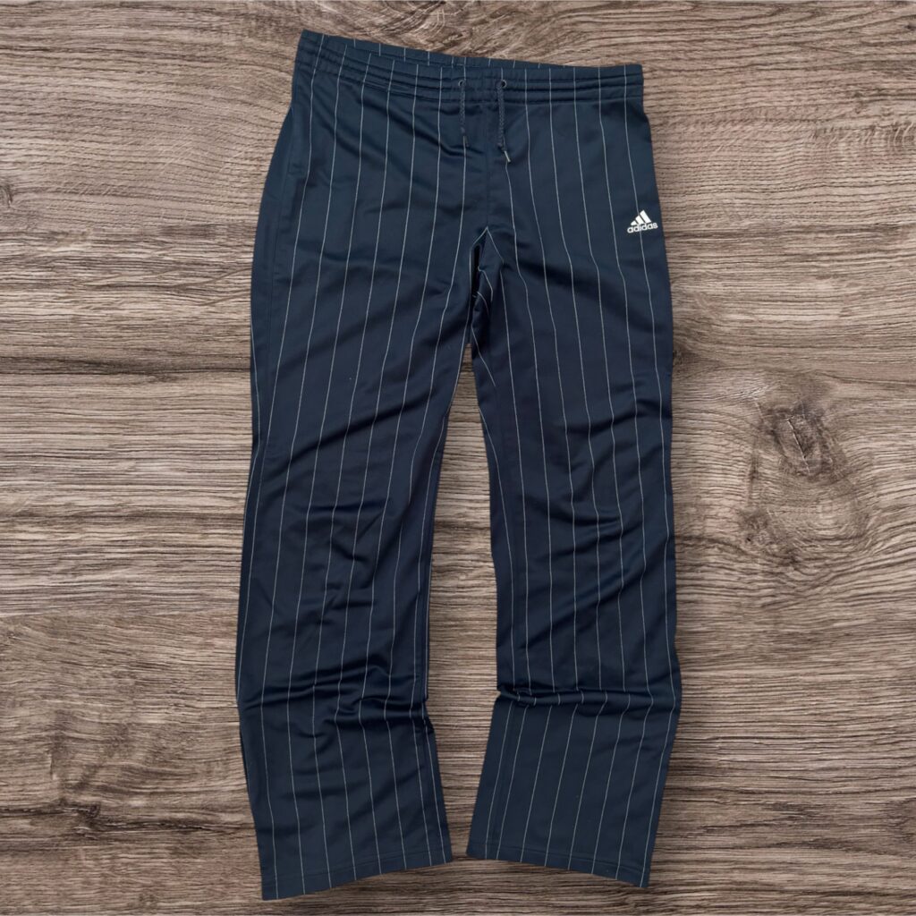 Adidas Blue Wide Leg Pinstripe Joggers спортно долнище