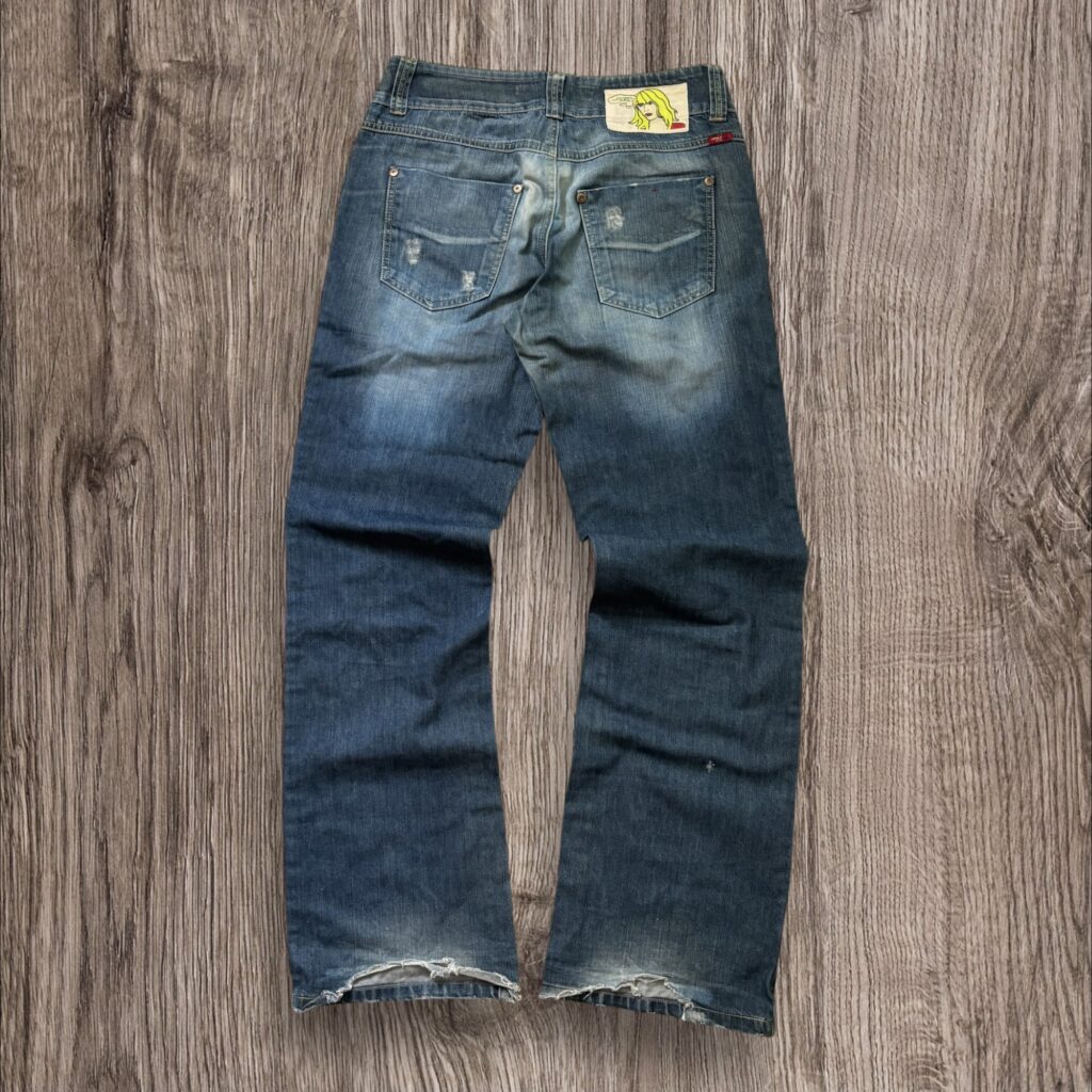 Vintage Only Face Jeans Baggy Distressed Denim дънки