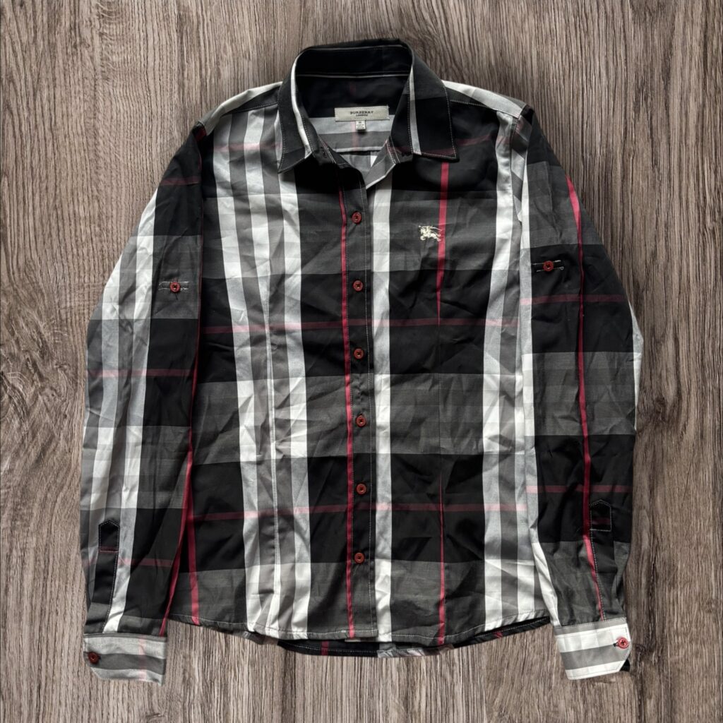Burberry Nova Check Button-up риза Made in Great Britain